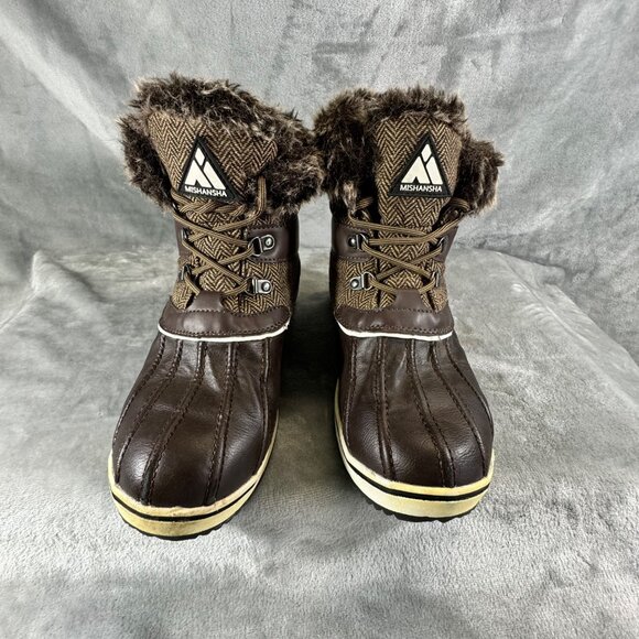 Mishansha Women's 9 Winter Snow Boots Outdoor Non-slip Warm Waterproof with fur - Picture 7 of 16